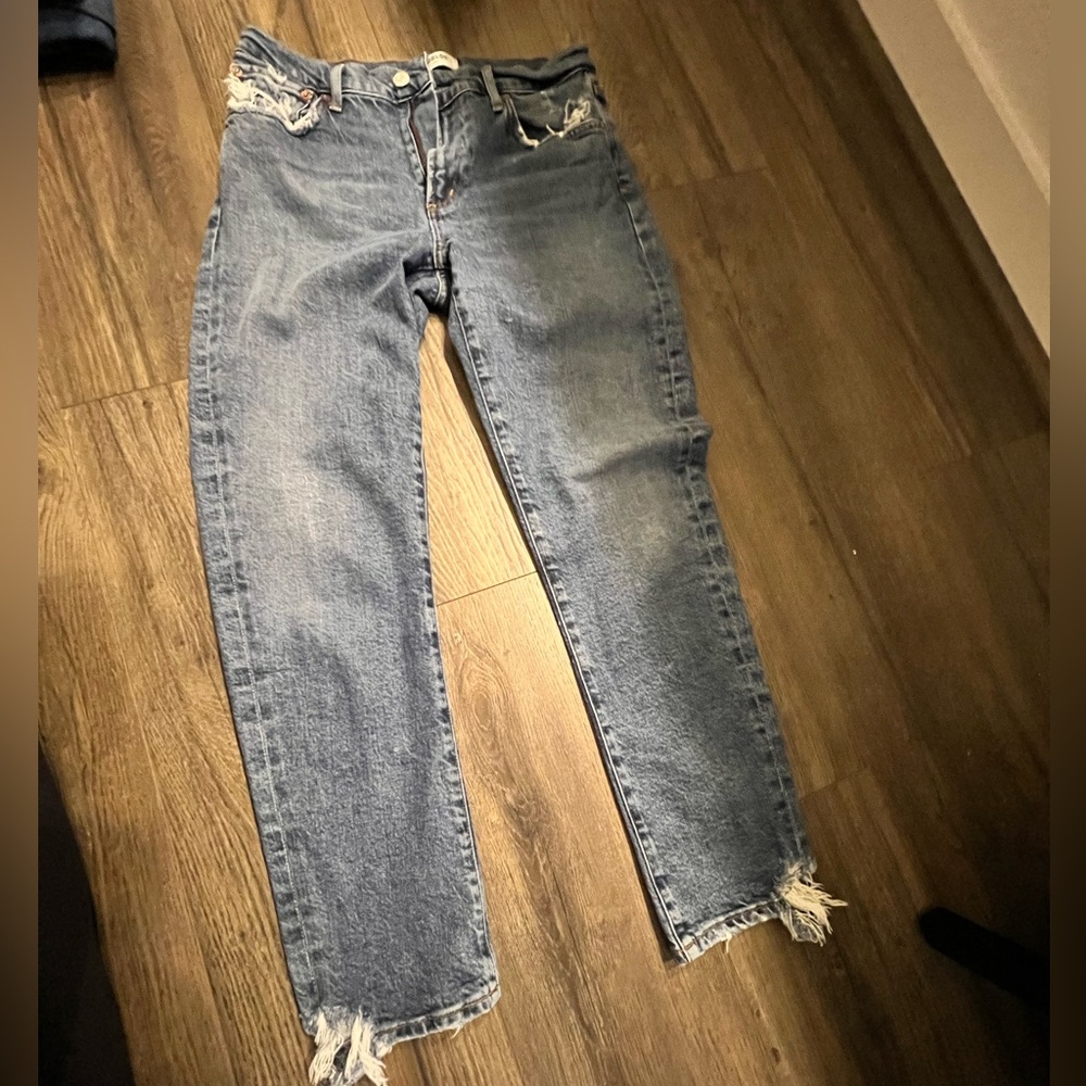 Agolde straight leg frayed jeans